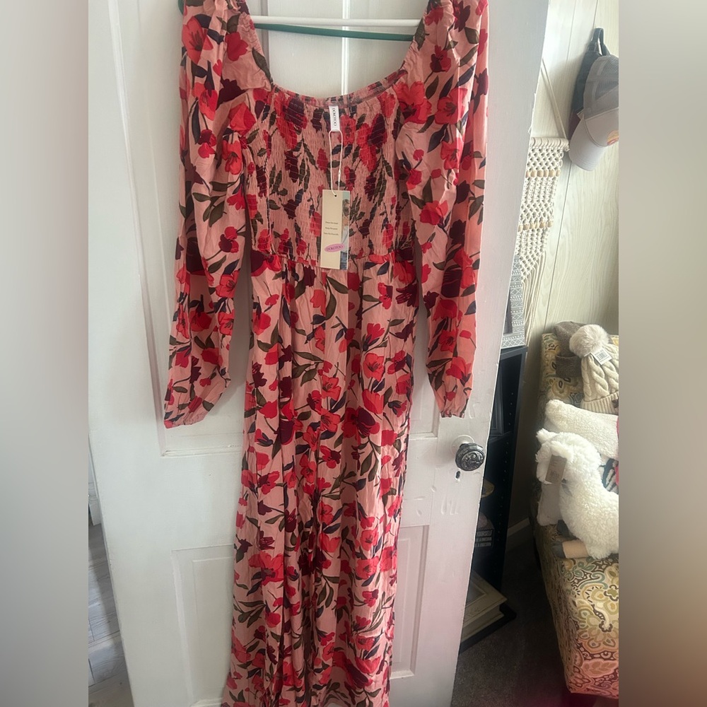 Floral Long Sleeve Maxi Dress